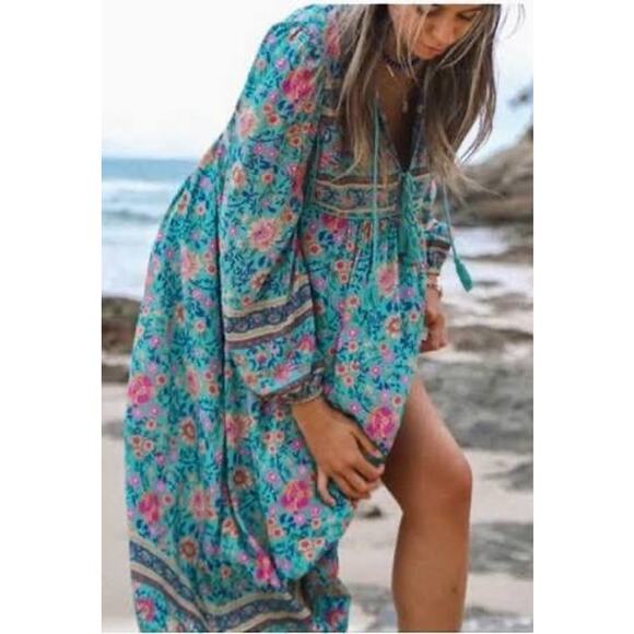 SPELL DESIGNS & THE GYPSY COLLECTIVE UNICORN FOLKTOWN MIDI DRESS XS - Picture 11 of 11